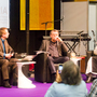 Erffnungs-Podium der GLORIA 2016 zum Thema Fasten: v.l. Moderator Michael Ragg, Arnd Brummer, Pater Kilian Mller OCist