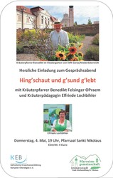 Foto zum KEB-Abend mit Kräuterpfarrer Benedikt Foto zum KEB-Abend mit Kräuterpfarrer Benedikt