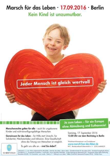 Plakat Marsch für das Leben 2016 Plakat Marsch für das Leben 2016