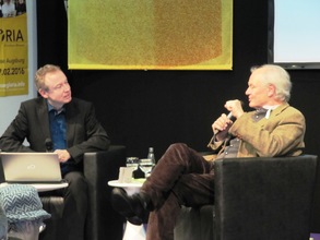 Auf der Kirchen-Messe GLORIA 2016 - Michael Ragg mit Fernsehstar Michael Knig  / Foto: Messe Augsburg, Mateusz Roik