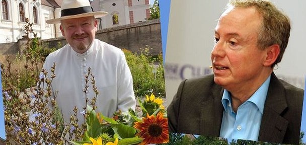 Kruterpfarrer Benedikt OPraem und Michael Ragg sprachen beim Begegnungstag von KIRCHE IN NOT